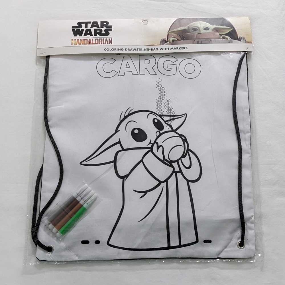 Star Wars The Mandalorian Precious Cargo Coloring Drawstring Bag With Markers